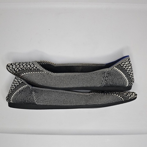 Womens Rothys The Point Black White Python Pointed Toe Ballet Flat Retired 8.5 - Picture 5 of 14